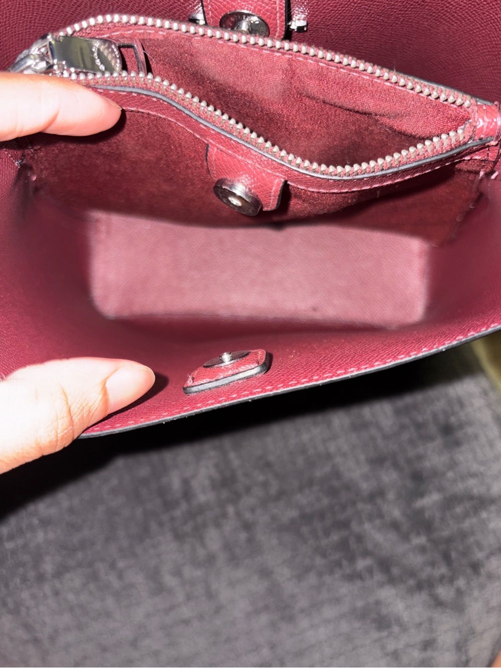 Small Town Bucket Bag In Signature Canvas (with Wine/Red Color Interior) - Picture 8 of 10